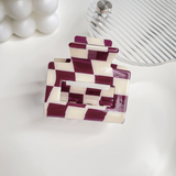 Checkerboard Hair Claw ? Candy Color Acetate Look_Cwmm10084