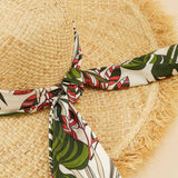 BOW LACE HOLLOW STRAW HAT_CWAH1430