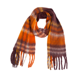 PLAID PATTERN FRINGE TRIM WINTER SCARF_CWASC2691