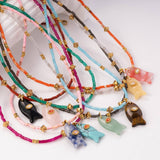 ANIMAL FISH NECKLACE WITH GEM AND STEEL_CWMM7531