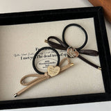SIMPLE HEART BOW SWEET HAIR SCRUNCHIES_CWAHA2814