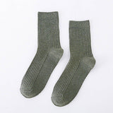 SOLID COLOR MASSAGE BOTTOM CASUAL MID CALF SOCKS_CWMS0993
