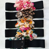HANDMADE FLORAL ELASTIC WAIST BELT FOR DRESSES_CWMM6415