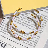 CLASSIC 18K GOLD BAMBOO PINK ENAMEL OPEN BANGLE_CWAJE4742