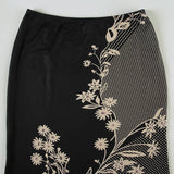 Vintage Daisy Print Low-Rise Drop A-Line Skirt