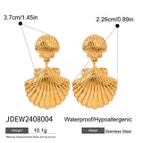 LUXURY STAINLESS STEEL OCEAN SHELL EARRINGS_CWASC1663