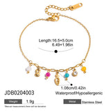SWEET 18K GOLD PUPPY PAW BEAR CHARM BRACELET_CWAJE4824