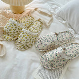 Womens Small Floral Lace Thick-Soled Slippers_Cwmm2969