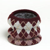 PLAID CONTRAST COLOR FASHION NECK COVER_CWASC1036