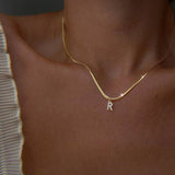Titanium Steel Snake Bone Lock Zircon Pendant