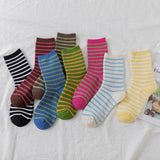 Women New Striped Cute Breathable Pile Socks_Cwms0470