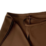 SATIN SKIRT HIGH WAIST TIE ONE PIECE A LINE SKIRT_CWBSS0386