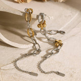 18K GOLD MIXED METAL HAMMERED O LINK CHAIN_CWAJE4767