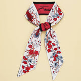 SKINNY FLORAL RIBBON SCARF FOR HAIR OR HANDBAG_CWASC0067