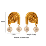 18K STAINLESS STEEL PEARL CONCH STUD EARRINGS_CWMM8916
