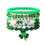 ST PATRICKS DAY BRACELET SET SHAMROCK PENDANT_CWMM3497