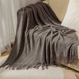 KNITTED TASSEL THIN BLANKET SOFA BLANKET_CWMM0183