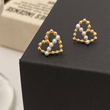 NEW EXQUISITE FASHION HOLLOW HEART PEARL EARRINGS_CWAJE3161