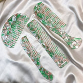 COMFORTABLE GREEN ACETATE COMB FOR SILKY HAIR_CWMM6431