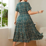 2025 LOOSE FLORAL DRESS PLUS SIZE CASUAL FIT_CWDMD5961
