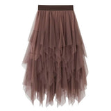 10 COLORS ELASTIC WAIST TIERED TULLE MESH SKIRT_CWBLS0396