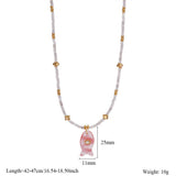 ANIMAL FISH NECKLACE WITH GEM AND STEEL_CWMM7531