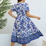 V Neck Fashion Waist Slimming Dress_Cwdsd3377