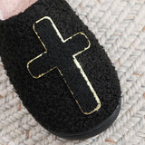 GLITTER EMBROIDERED SKULL COTTON SLIPPERS_CWSHF00219