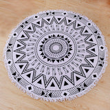 ROUND MICROFIBER TASSEL BEACH TOWEL BLANKET_CWMM7602