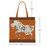 LARGE CANVAS TOTE WITH HORSE POKER DESIGN_CWAB5134