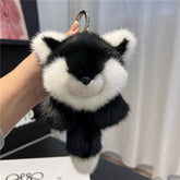 BIG FOX REAL MINK FUR BAG ORNAMENT CAR KEYCHAIN_CWMM2538