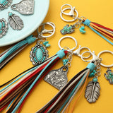 Vintage Western Boho Bull Tag Keychain_Cwab5088