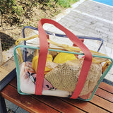 Transparent Beach Bag With Colorful Shoulder Straps_Cwab1923