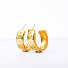 STAINLESS STEEL PAINTED FLOWER EARRINGS_CWMM5726
