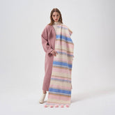 COZY COLORBLOCK STRIPE POM POM SCARF FOR WINTER_CWASC2341