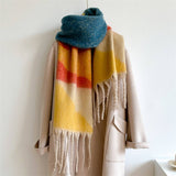 COLORBLOCK WINTER SCARF THICK WARM UNISEX WRAP_CWASC0969