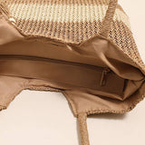 CASUAL WOVEN TWO COLOR BEACH BAG WOVEN BAG_CWAB1861