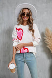 Valentines Day Heart Peach Sweater Knit