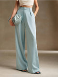 Solid Color Simple High Waist Straight Pants