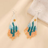 CACTUS PATTERN DANGLE EARRINGS BEADED_CWAJE0771