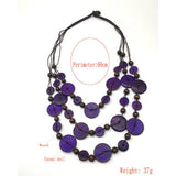 HANDMADE COCONUT WOOD BEADED MULTI LAYER NECKLACE_CWMM4569