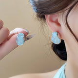 BLUE ICE CRYSTAL SIMPLE COMMUTER EARRINGS_CWAJE2330
