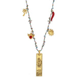 HANDMADE ZODIAC SQUARE STEEL COTTON NECKLACE_CWMM8867