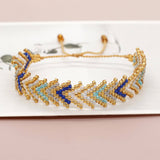 RICE BEAD HAND WOVEN RAINBOW FLOWER BRACELET_CWMM3796