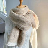 PLAID FAUX CASHMERE SCARF STYLISH WINTER NECK_CWASC1247