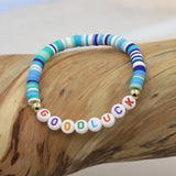 COLORFUL POLYMER CLAY LETTER BEADED BRACELET_CWMM3570