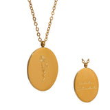 GOLD STAINLESS STEEL DECEMBER FLOWER NECKLACE_CWMM3778