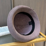 KNITTED SUNSHADE MESH FLOWER BOW BUCKET HAT_CWAH1212