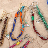 HANDWOVEN LEATHER KEYCHAIN FOR WOMEN S BAGS_CUAB00438