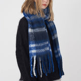 FRENCH RETRO PLAID SCARF WINTER TASSEL WRAP_CWASC0327